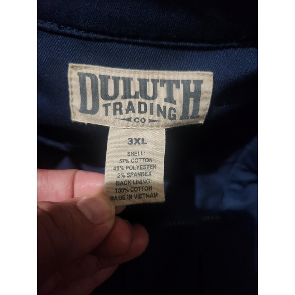 Duluth Trading Co Jacket Mens 3XL Blue Canvas Full Zip Utility Workwear Military - Picture 3 of 6